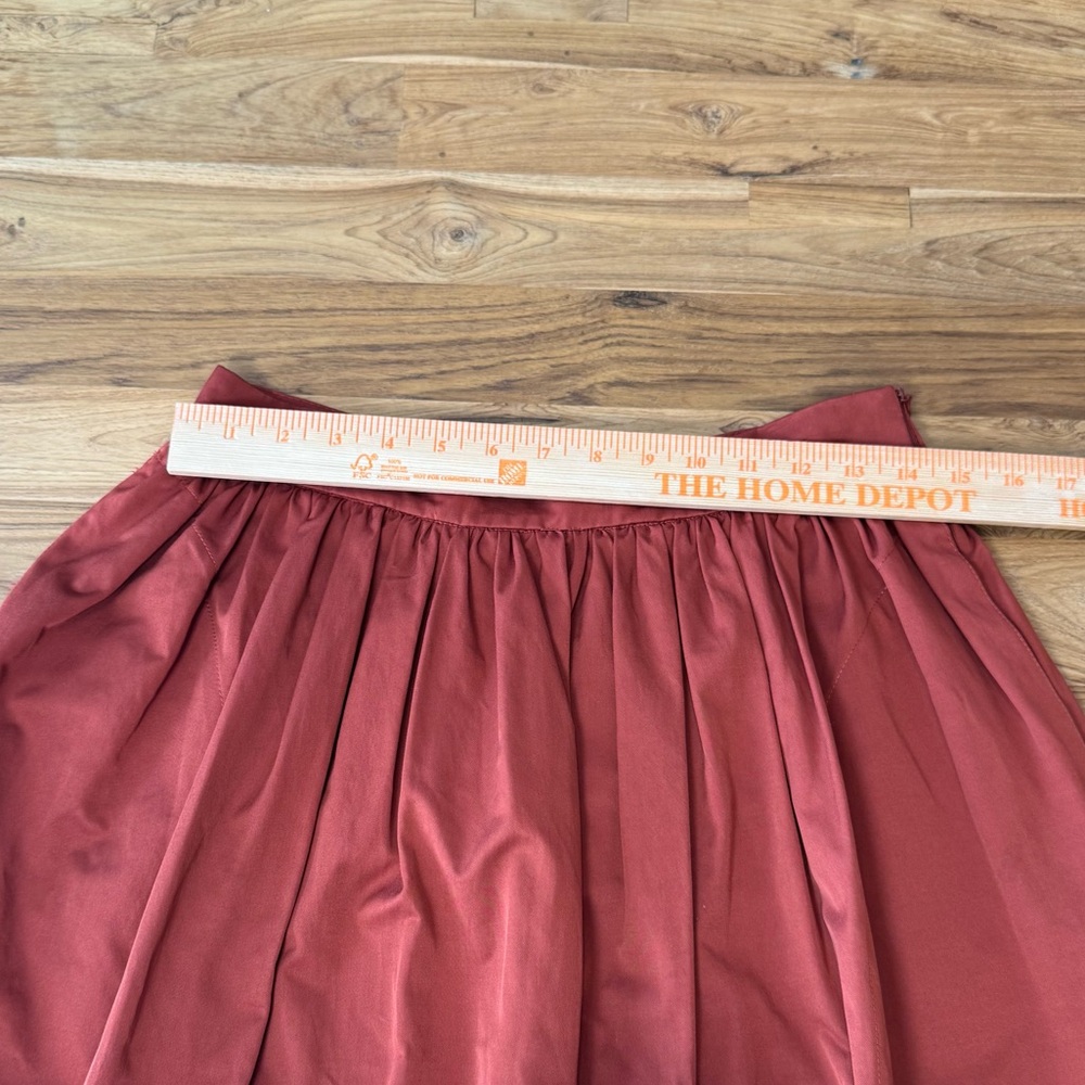 NWT Zara Woman Skirt Dark Orange Midi Skirt Side Zipper - Picture 3 of 10